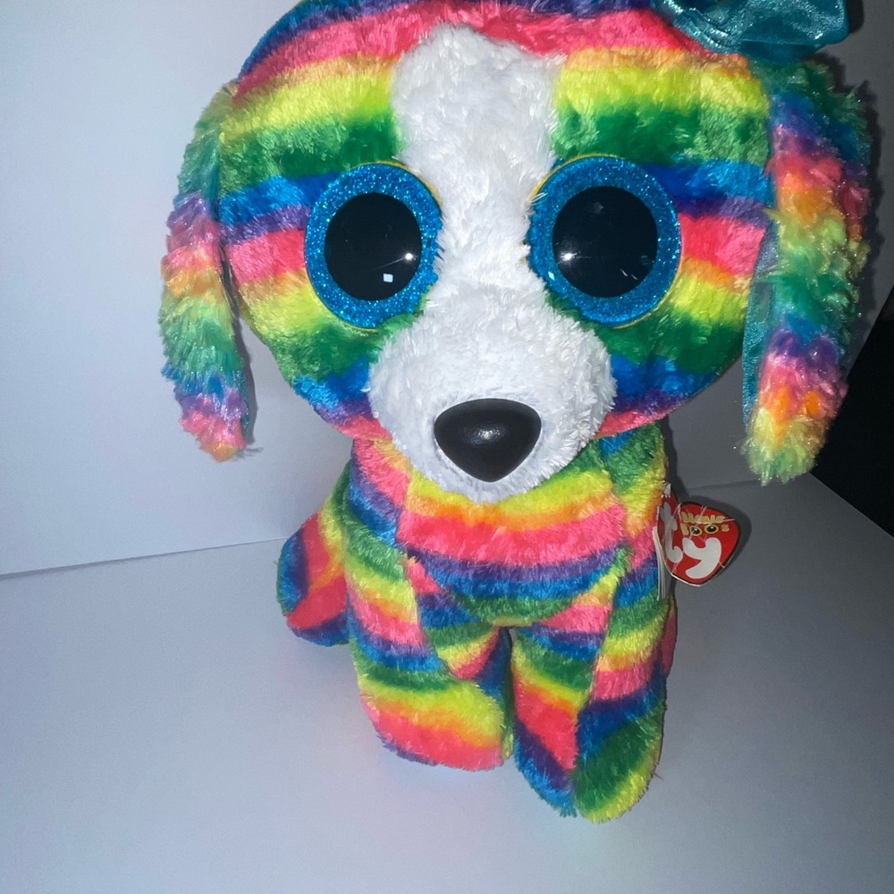Ty Colorful Rainbow Dog Plush Toy